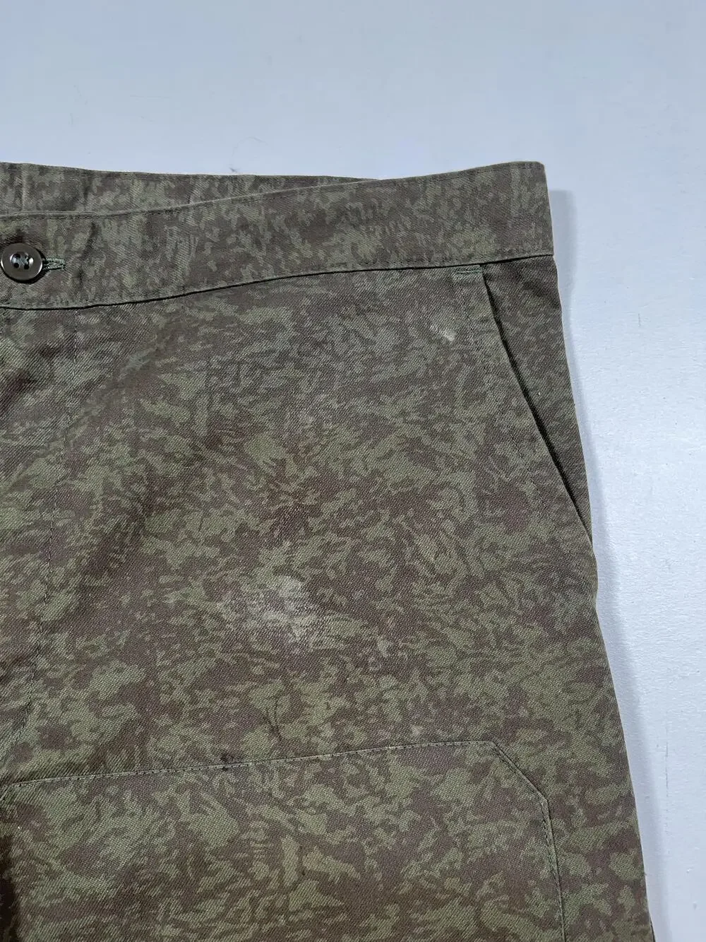 Otavan Pants Mens Green Camo Cargo Jogger Elastic Cuff Workwear Army